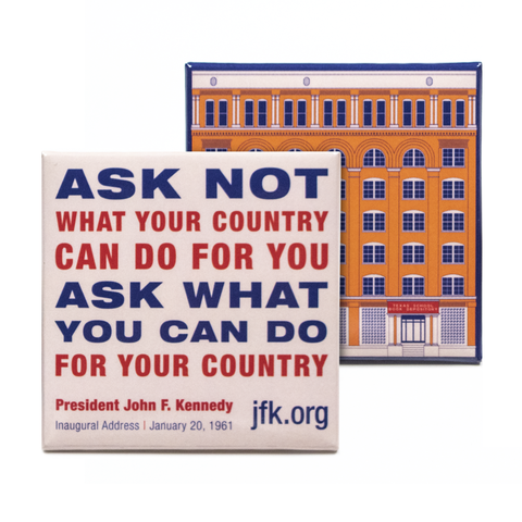 "Ask Not" + Texas School Book Depository Magnet Set