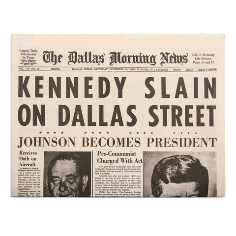 The Dallas Morning News, 11.23.63, newspaper reprint